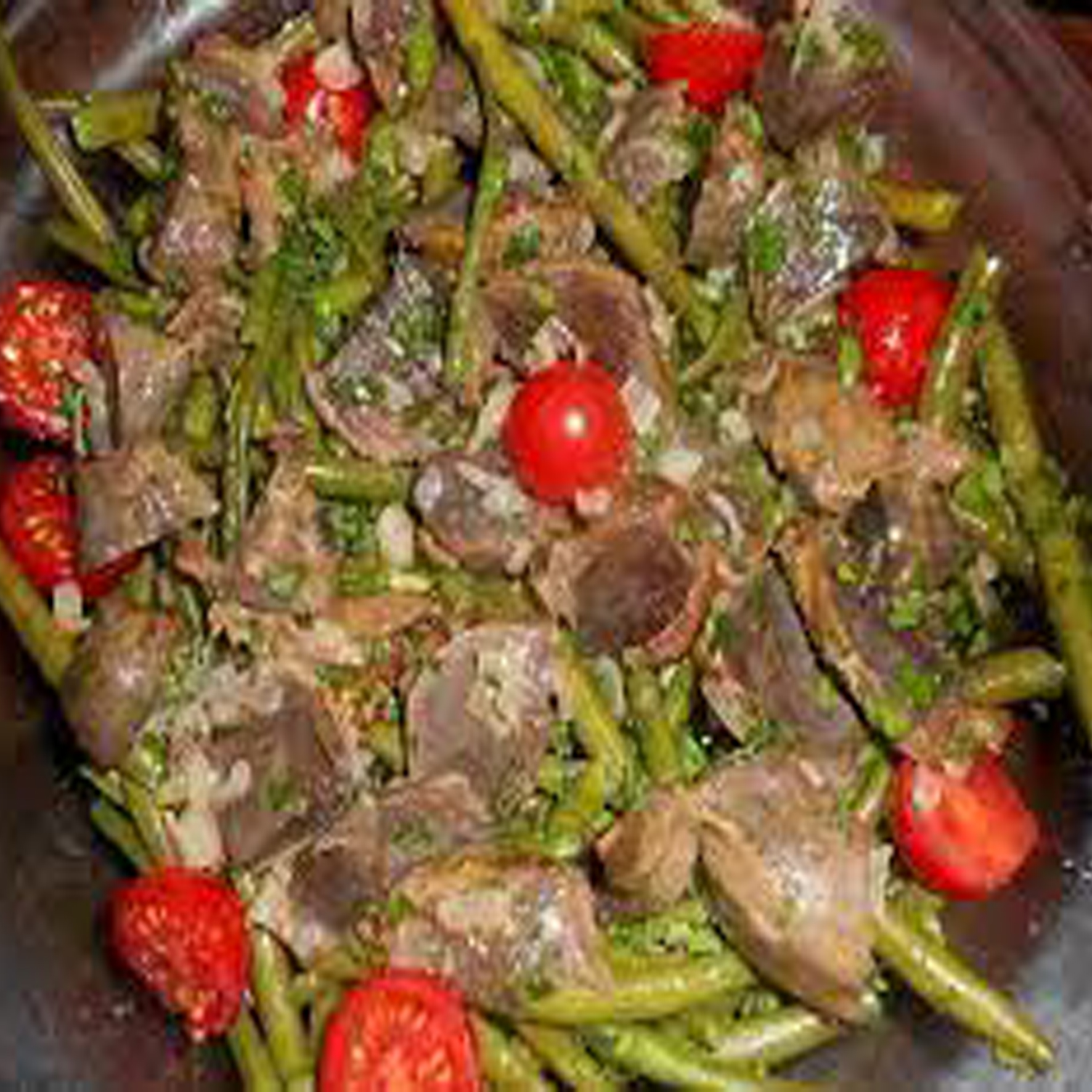 Image de Salade d’haricot vert au gésier de volaille